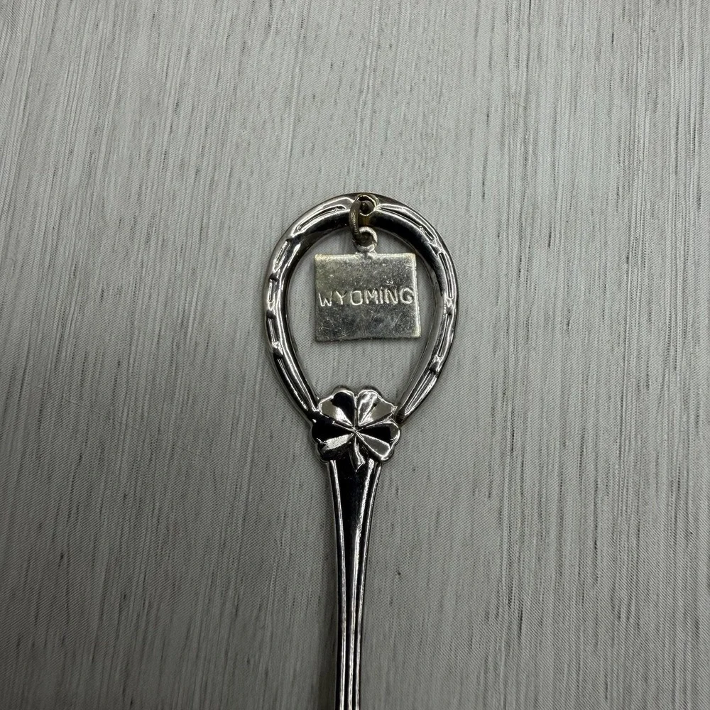 Wyoming State Souvenir Spoon Dangling State Charm